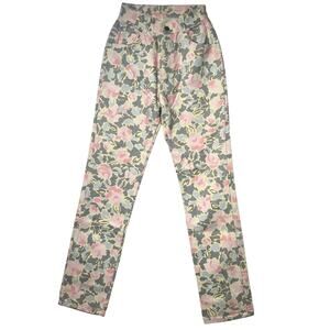 Vintage 80s Yes Jeans by Steve Sayetta Pastel Floral High Waist Size Small Pants